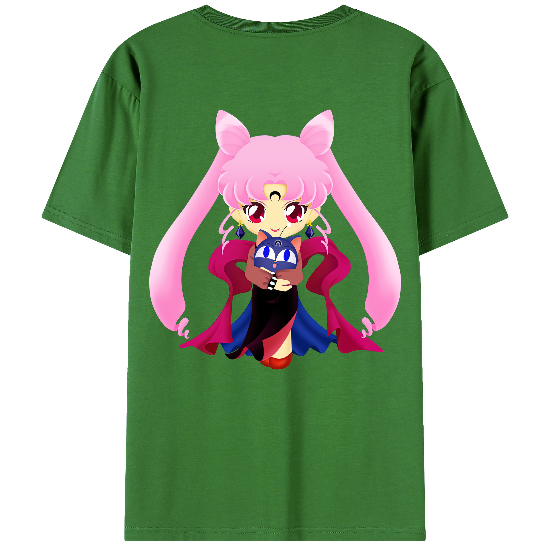 （画像用） 美少女戦士セーラームーン ちびうさ Sailor Moon Chibiusa Tsukino Usagi Small Lady Serenity レディース半袖Tシャツ(バックプリント)